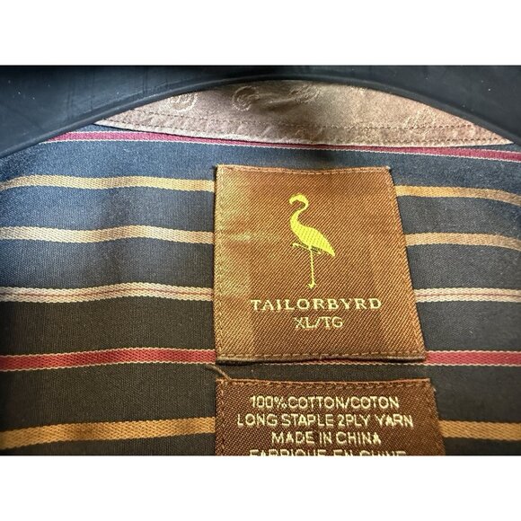 Taylor Byrd Button Down Striped Shirt, Men’s Size XL, Pattern Inner Collar - Picture 13 of 13